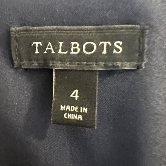 Talbots Sheath Dress Floral Size 4 Lined Blue Purple Cotton Business Work Office - Picture 4 of 9